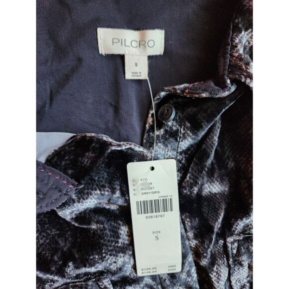NWT Anthropologie The Hadley Relaxed Velvet Buttondown Shirt Sz S Grey #8A506 - Picture 7 of 9